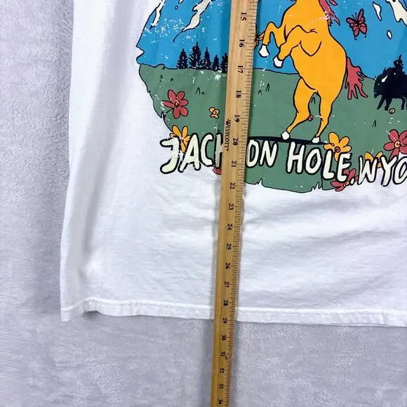 Diamond Cross Ranch Jackson Hole Wyoming TShirt Men L Multicolor Western Cowboy - Picture 4 of 6